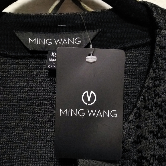 MING WANG knit print leather-like ribbon braid NWT jacket, XS - Picture 9 of 15